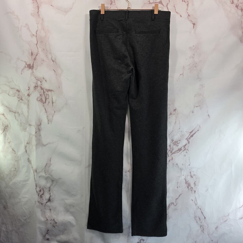 Betabrand Pants Womens Medium Long X 33 Gray Mid Rise Straight Leg Heathered